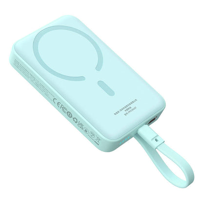 Externer Wireless-Akku Baseus Magnetic Mini, 10000mAh, 30W, PD + FQI, 1 x Lightning - 1 x QI - 1 x USB-C, Blau P1002210B333-00
