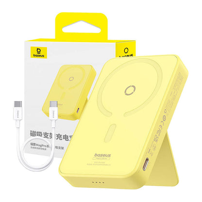 Externer Wireless-Akku Baseus MagPro PPCXZ05, 5000mAh, 20W, PD + FQI, 1 x QI - 1 x USB-C, Gelb P10064101Y23-00
