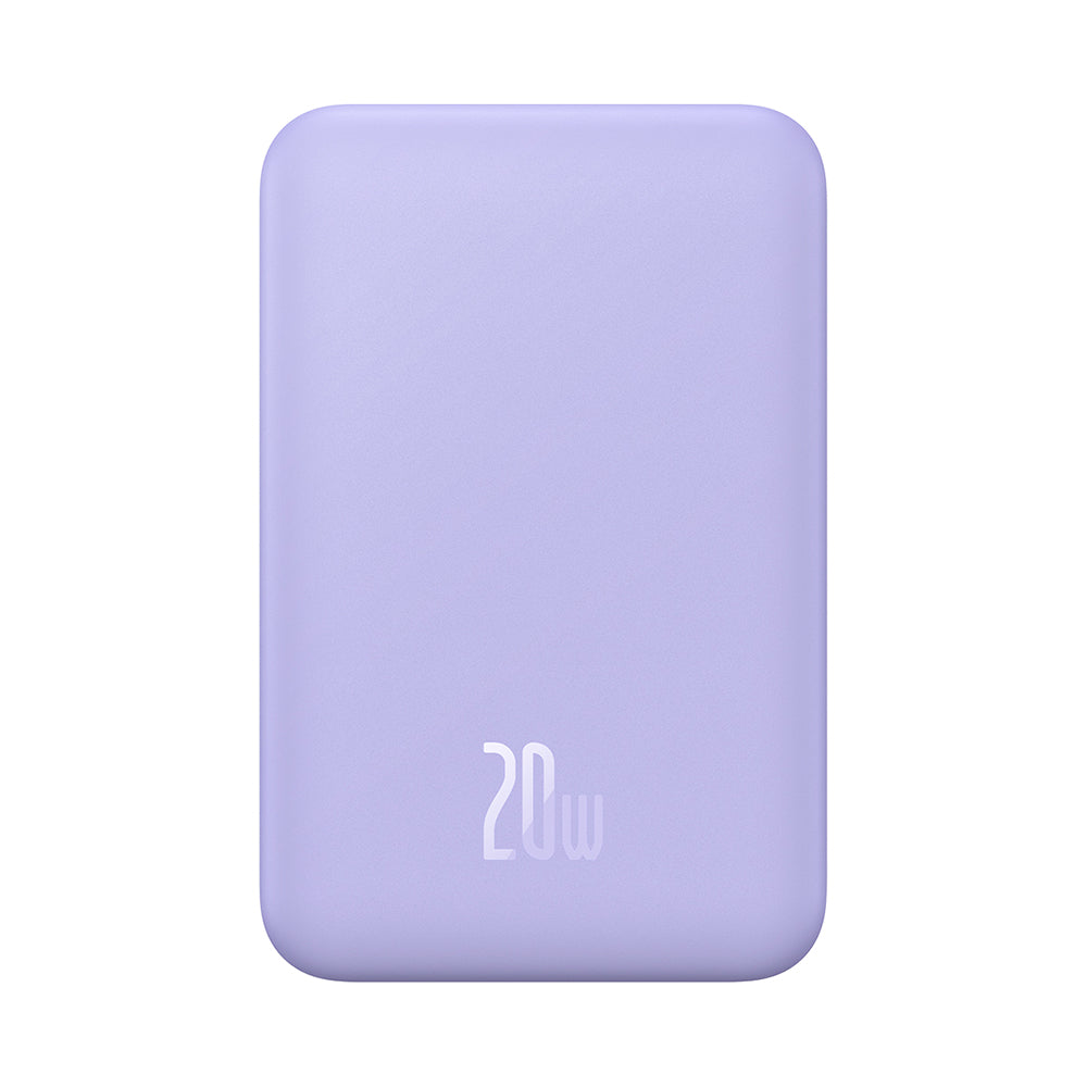 Externer Wireless-Akku Baseus Magnetic Mini, 20000mAh, 20W, PD + FQI, 1 x QI - 1 x USB-C, Lila PPCX150005