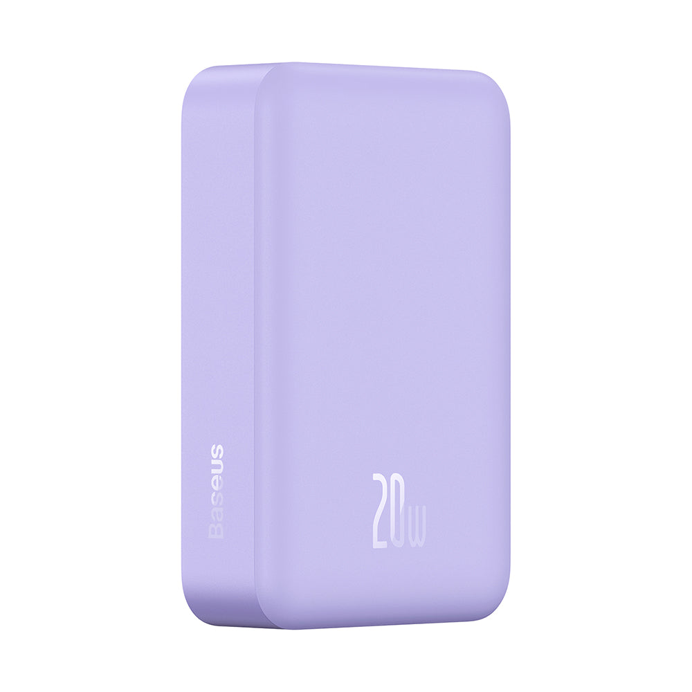 Externer Wireless-Akku Baseus Magnetic Mini, 20000mAh, 20W, PD + FQI, 1 x QI - 1 x USB-C, Lila PPCX150005