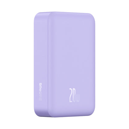 Externer Wireless-Akku Baseus Magnetic Mini, 20000mAh, 20W, PD + FQI, 1 x QI - 1 x USB-C, Lila PPCX150005