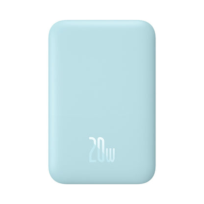 Externer Wireless-Akku Baseus Mini Air, 6000mAh, 20W, PD + FQI, 1 x QI - 1 x USB-C, Blau P10059002313-00