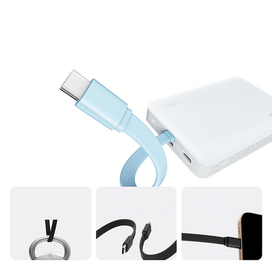 Kabellose Powerbank Cuktech CP132ML, 10000mAh, 22,5W, PD + QI, 2 x USB-C, Weiß