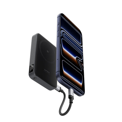 Kabellose Externe Batterie Cuktech WPB100, 10000mAh, 30W, PD + FQI, 1 x QI - 1 x USB-C, Grau CUWPB100GLBK