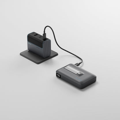 Kabellose Externe Batterie Cuktech WPB100, 10000mAh, 30W, PD + FQI, 1 x QI - 1 x USB-C, Grau CUWPB100GLBK