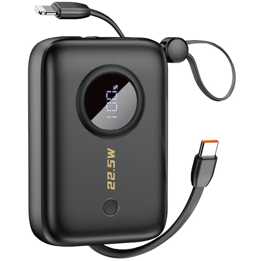 Dudao K14 Externer Akku, 10000 mAh, 22,5 W, QC + PD, 1 x USB-A – 1 x USB-C, Schwarz