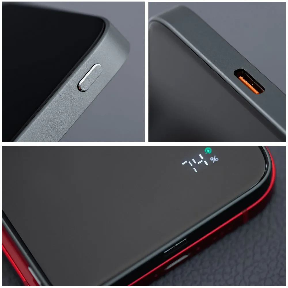 Externer Wireless-Akku Forcell F5K8, 5000mAh, 15W, PD + FQI, 1 x QI - 1 x USB-C, Schwarz