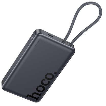 HOCO Q44 Wireless External Battery, 10000mAh, 20W, PD + FQI, 1 x QI - 2 x USB-C, Gray