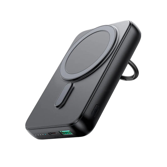 Externer Wireless-Akku Joyroom JR-W050, 10000mAh, 20W, QC + PD + FQI, 1 x QI - 1 x USB-A - 1 x USB-C, Schwarz