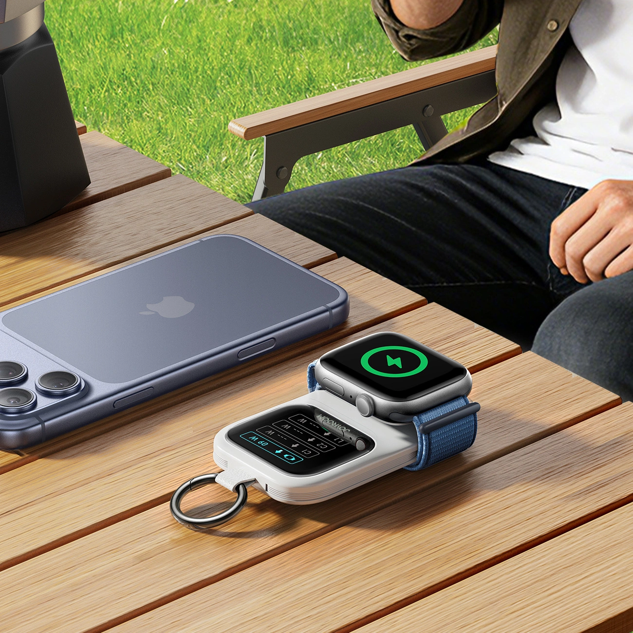Wireless Externe Batterie Joyroom JR-W19, 5000mAh, 20W, QC + PD, 1 x Lightning - 1 x QI - 2 x USB-C, Weiß