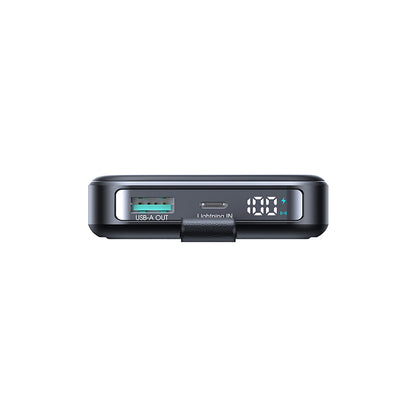 Joyroom JR-PBM11 Wireless External Battery, 10000mAh, 22.5W, QC + PD + FQI, 1 x QI - 1 x USB-A - 1 x USB-C, Black