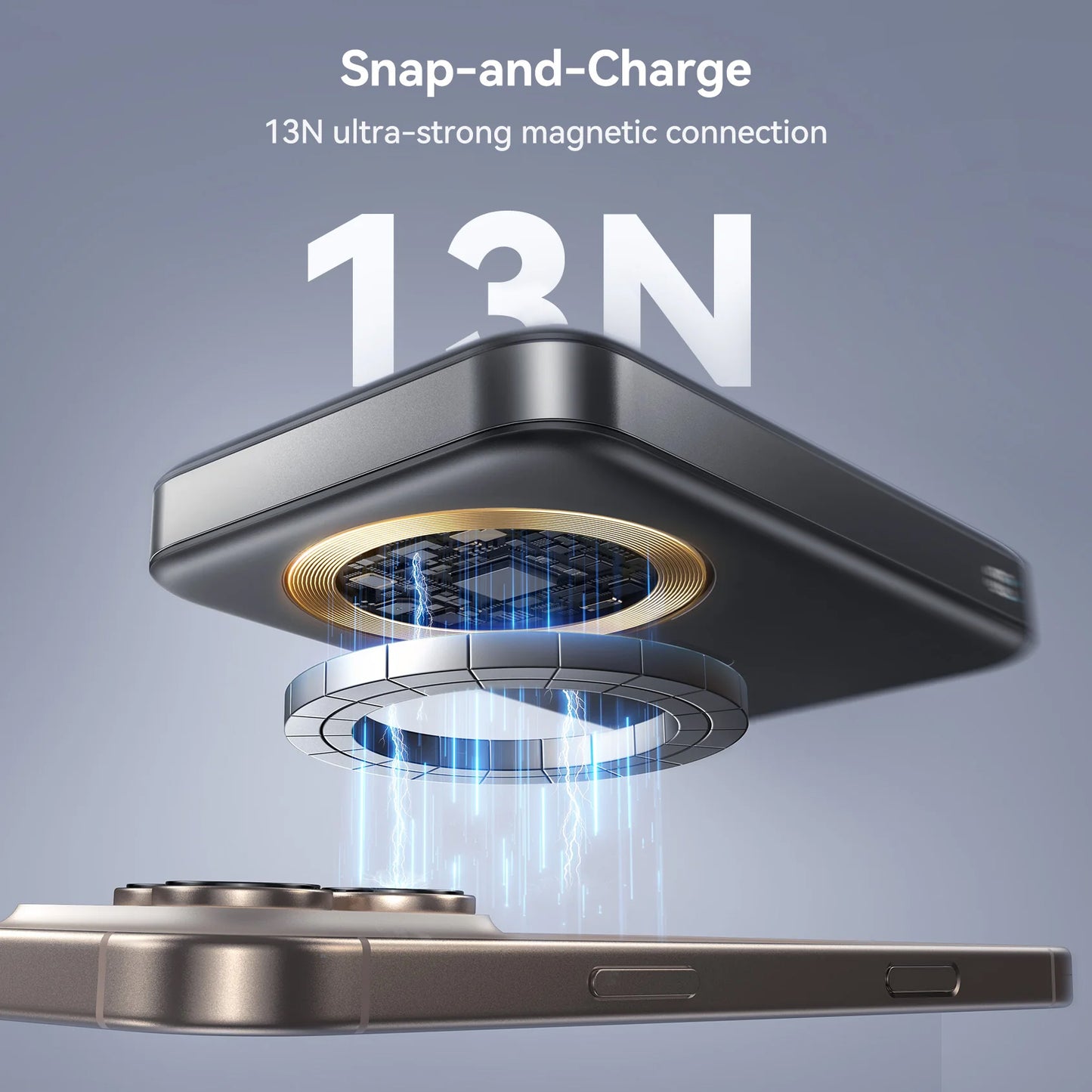 Externer Wireless-Akku Joyroom JR-PBM12, 10000mAh, 22.5W, QC + PD + FQI, 1 x QI - 1 x USB-A - 1 x USB-C, Schwarz