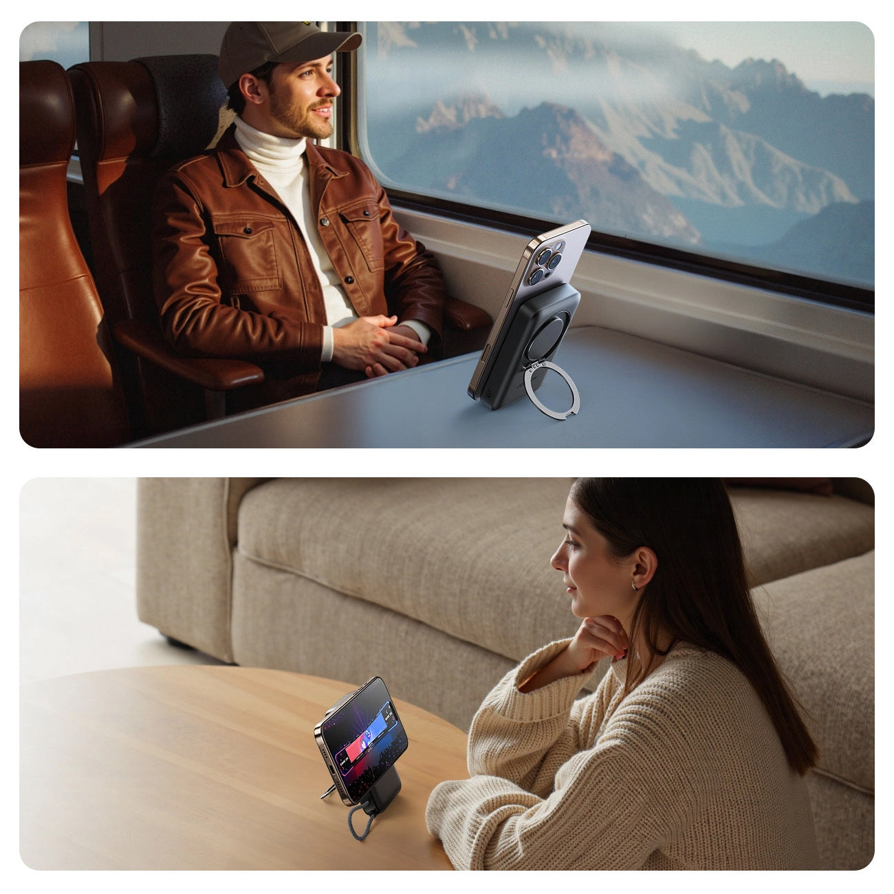Externer Wireless-Akku Joyroom JR-PBM02, 10000mAh, 22.5W, PD + FQI, 1 x QI - 2 x USB-C, Schwarz