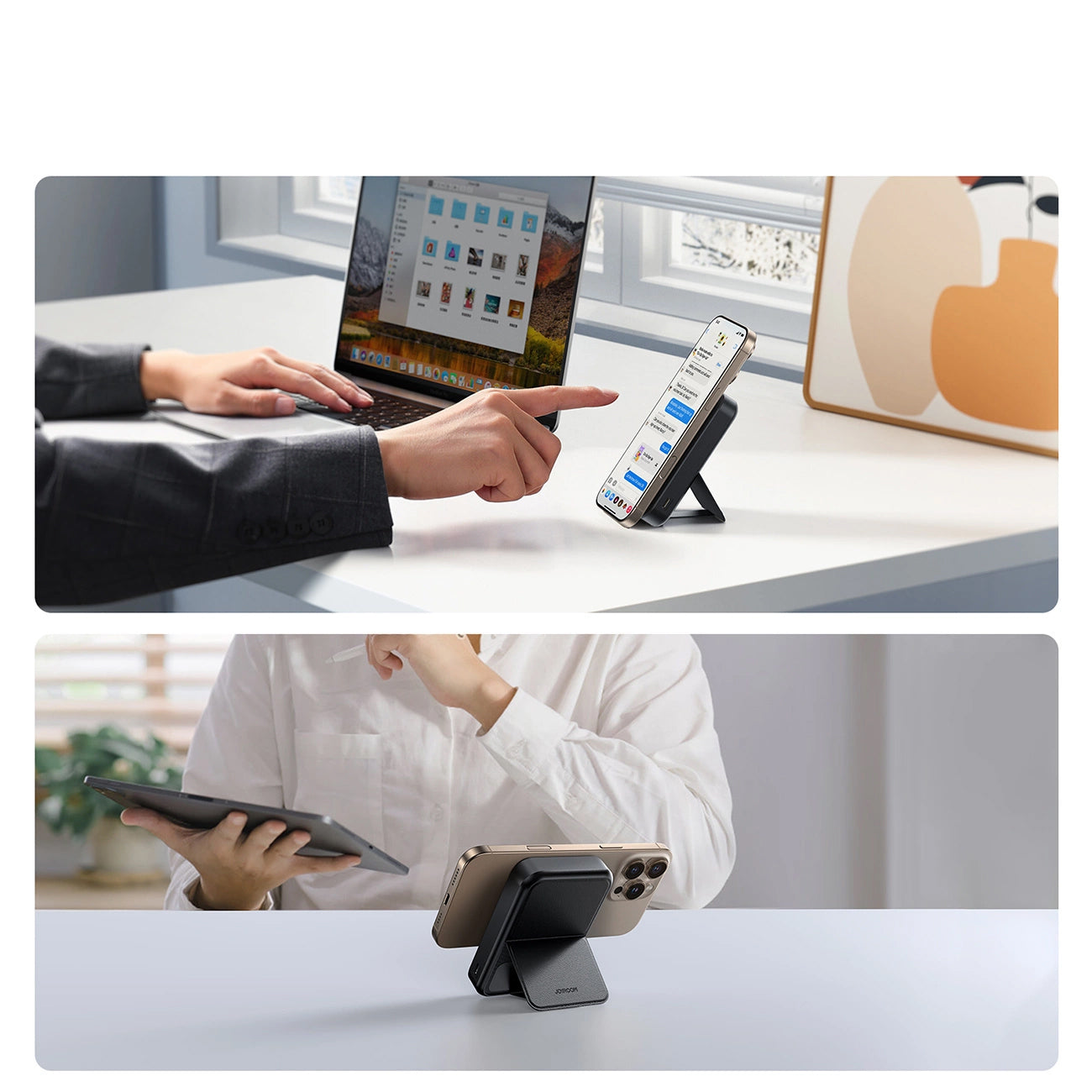 Joyroom JR-PBM11 Wireless External Battery, 10000mAh, 22.5W, QC + PD + FQI, 1 x QI - 1 x USB-A - 1 x USB-C, Black