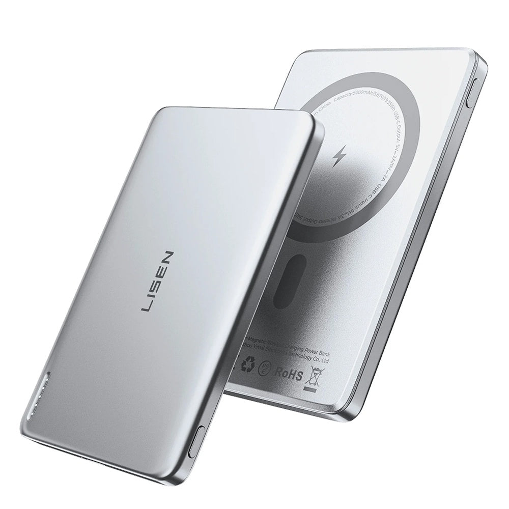 Wireless Externe Batterie Lisen L601 Pro, 5000mAh, 22,5W, PD + FQI, 1 x QI - 1 x USB-C, Grau YL0325090011