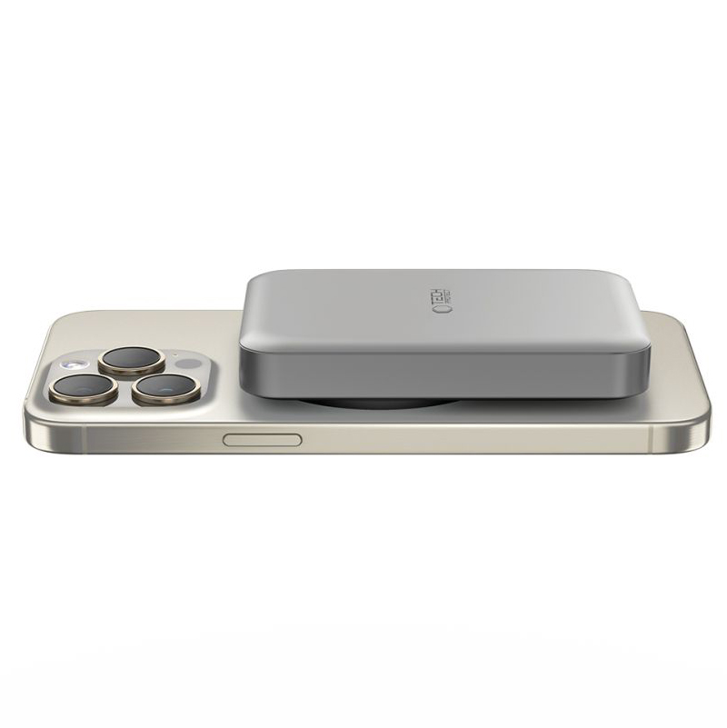 Wireless Powerbank Tech-Protect PB11 LifeMag, 10000mAh, 15W, PD + FQI, 1 x QI - 1 x USB-C, Grau, Neuversiegelt