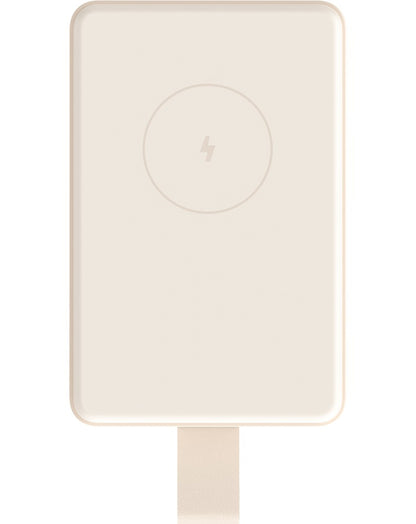 Xiaomi Mi Magnetic Wireless External Battery, 6000mAh, 15W, PD + FQI, 1 x QI - 1 x USB-C, Beige BHR9074GL