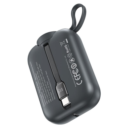 Externer Wireless-Akku XO Design PR260, 10000mAh, 20W, PD + QI, 1 x QI - 2 x USB-C, Schwarz