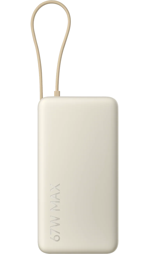 Externe Batterie Xiaomi, 20000mAh, 67W, QC + PD, 1 x USB-A - 2 x USB-C, Beige BHR08O7GL