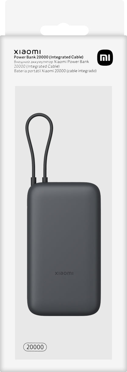 Externer Akku Xiaomi, 20000mAh, 22.5W, QC + PD, 1 x USB-A - 2 x USB-C, Grau BHR9740GL