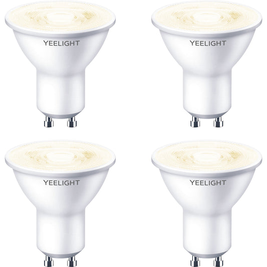 Yeelight W1 LED-Glühbirne, Wi-Fi, GU10, 4,8 W, 2700 K, 350 lm, Satz mit 4 Stück, weiß YLDP004