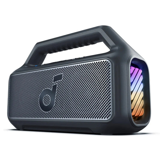 Anker SoundCore Boom 2 Tragbarer Bluetooth-Lautsprecher, 80 W, RGB, wasserdicht, Schwarz A3138011 