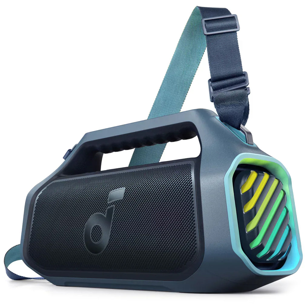 Tragbarer Bluetooth-Lautsprecher Anker SoundCore Boom 2 Plus, 140W, TWS, RGB, wasserdicht, Blau A3134031
