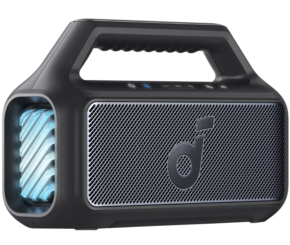 Tragbarer Bluetooth-Lautsprecher Anker SoundCore Boom 2 Neue Version, 80W, TWS, RGB, Wasserdicht, Schwarz A3138012