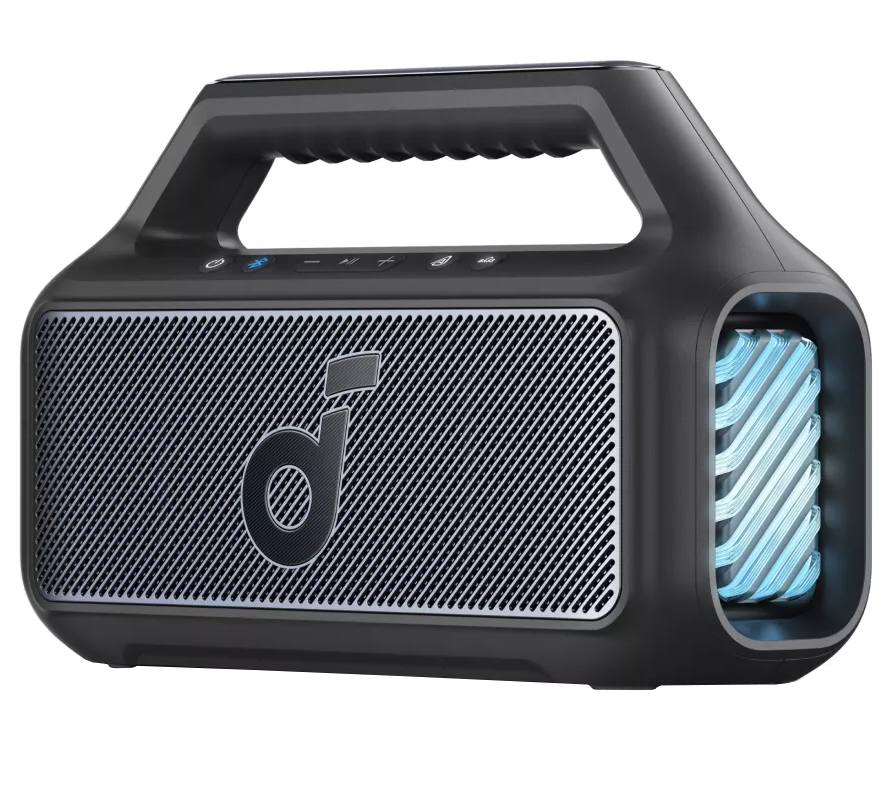 Tragbarer Bluetooth-Lautsprecher Anker SoundCore Boom 2 Neue Version, 80W, TWS, RGB, Wasserdicht, Schwarz A3138012