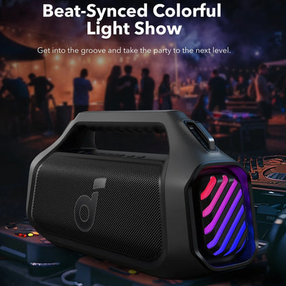 Tragbarer Bluetooth-Lautsprecher Anker SoundCore Boom 2 Plus, 140W, TWS, RGB, wasserdicht, Schwarz A3134011