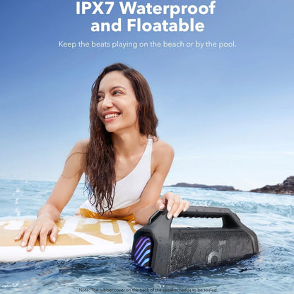 Tragbarer Bluetooth-Lautsprecher Anker Soundcore Boom 2 Plus, 140W, TWS, RGB, wasserdicht, Schwarz A3134011