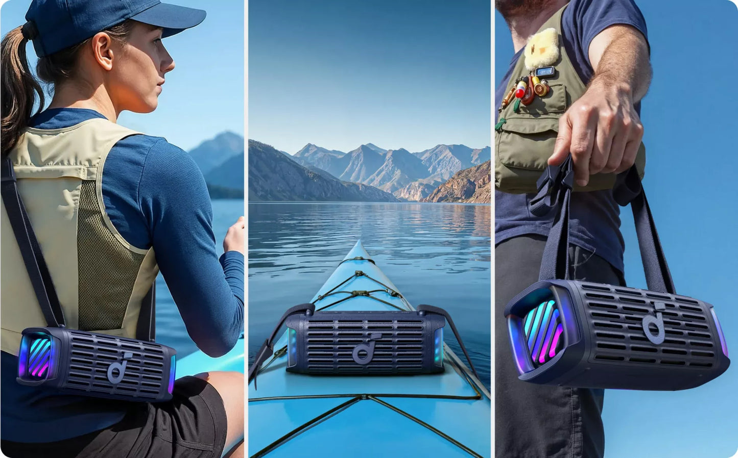 Tragbarer Bluetooth-Lautsprecher Anker SoundCore Boom 3i, 50W, RGB, wasserdicht, Blau D5100030