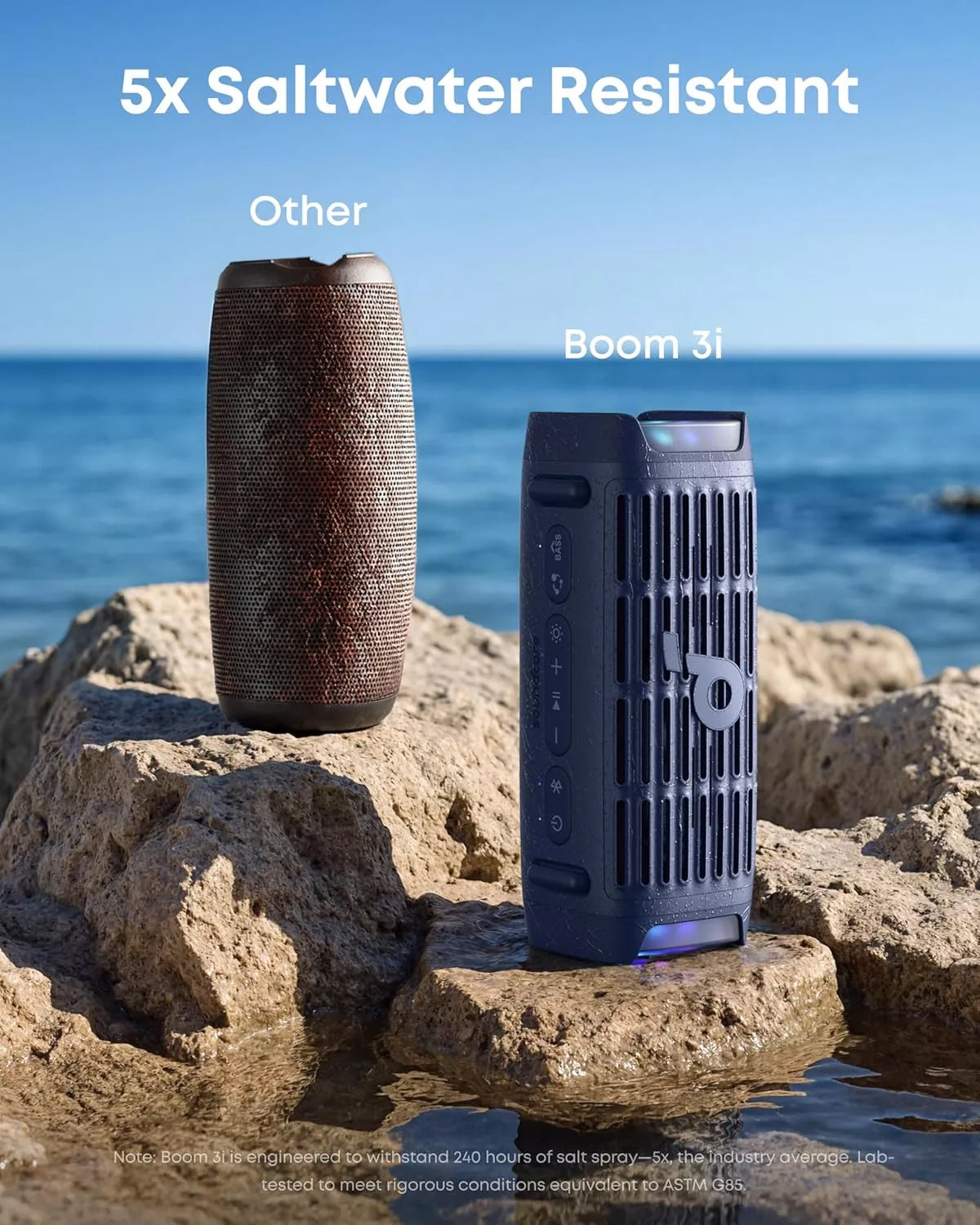 Tragbarer Bluetooth-Lautsprecher Anker SoundCore Boom 3i, 50W, RGB, wasserdicht, Blau D5100030