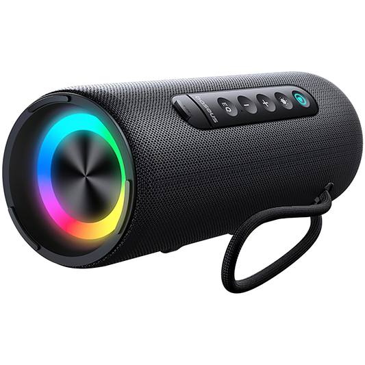 Baseus AeQur V020 Tragbarer Bluetooth-Lautsprecher, 2 x 7,5 W, TWS, RGB, wasserdicht, Schwarz A20067900117-00