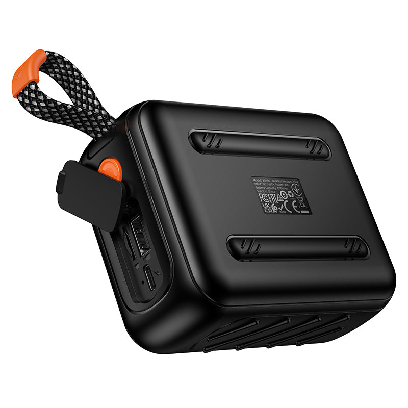 Borofone BR106 Felicitous tragbarer Bluetooth-Lautsprecher, 8 W, TWS, RGB, Schwarz