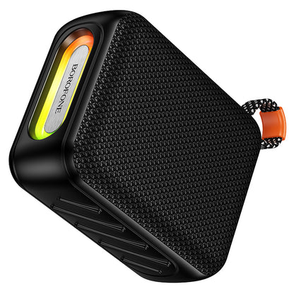Borofone BR106 Felicitous tragbarer Bluetooth-Lautsprecher, 8 W, TWS, RGB, Schwarz