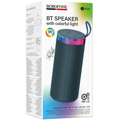 Tragbarer Bluetooth-Lautsprecher Borofone BR105 Loud, 10W, TWS, RGB, Marineblau