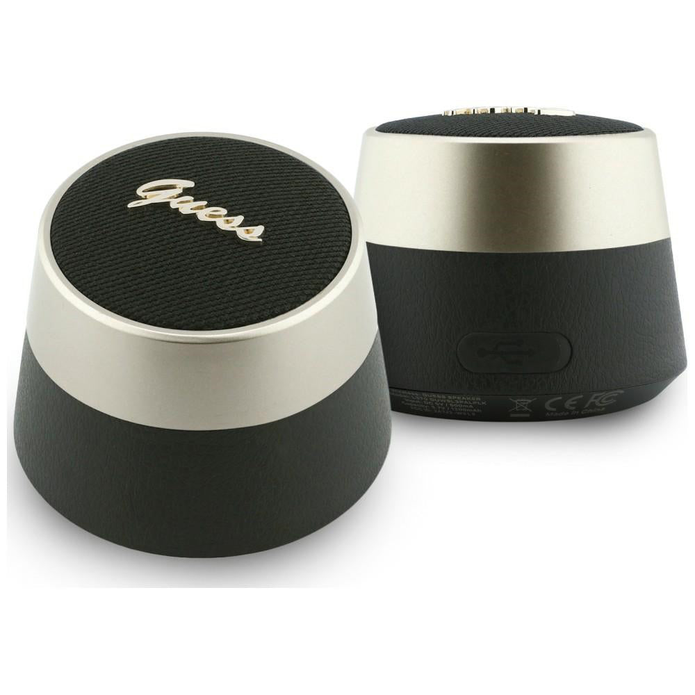 Tragbarer Bluetooth-Lautsprecher Guess Script Metal Logo, 5W, TWS, Schwarz