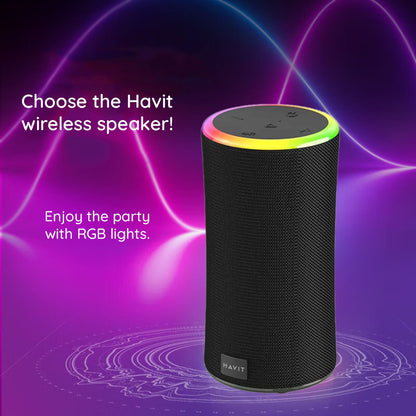 Tragbarer Bluetooth-Lautsprecher HAVIT SK833BT, 2 x 10W, RGB, wasserdicht, Schwarz