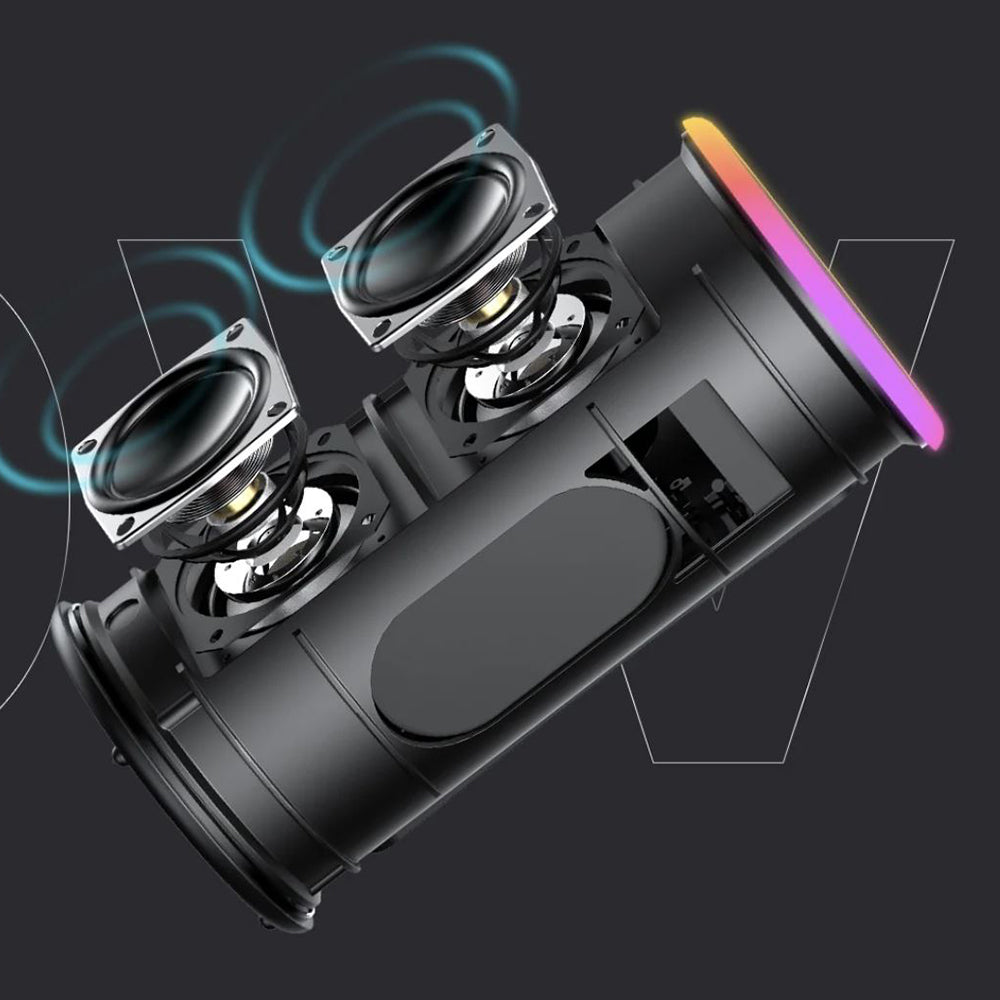 Tragbarer Bluetooth-Lautsprecher HAVIT SK833BT, 2 x 10W, RGB, wasserdicht, Schwarz