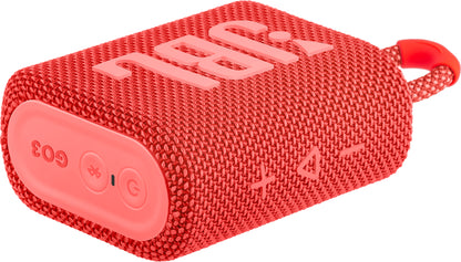 JBL GO 3 Tragbarer Bluetooth-Lautsprecher, 4,2 W, Pro Sound, wasserdicht, Rot JBLGO3RED