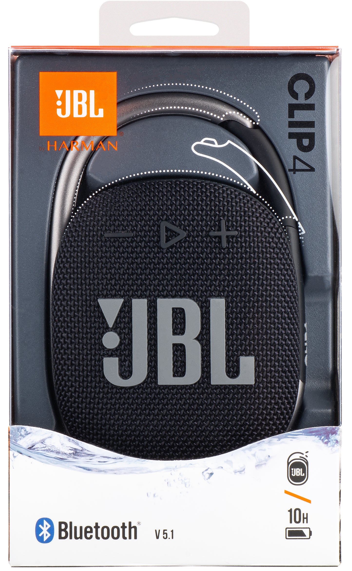 Portable Bluetooth Speaker JBL Clip 4, 5W, Pro Sound, Waterproof, Black JBLCLIP4BLK