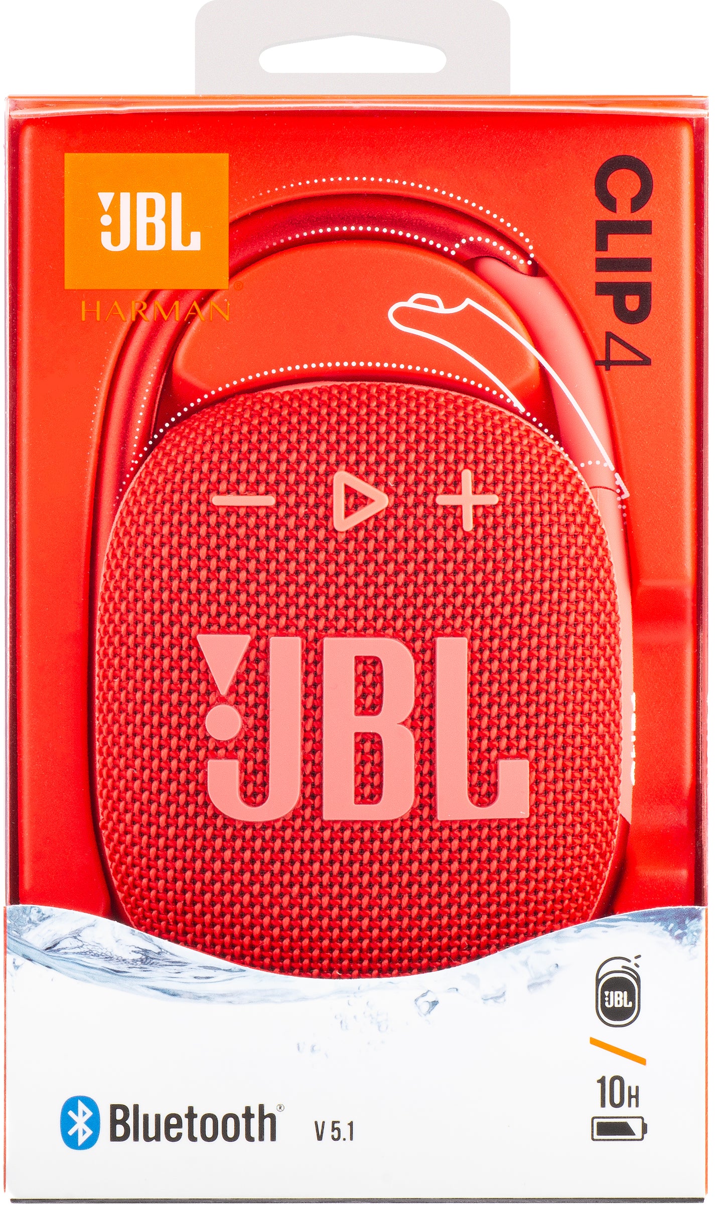 Tragbarer Bluetooth-Lautsprecher JBL Clip 4, 5 W, Pro Sound, wasserdicht, rot, wiederversiegelt JBLCLIP4RED