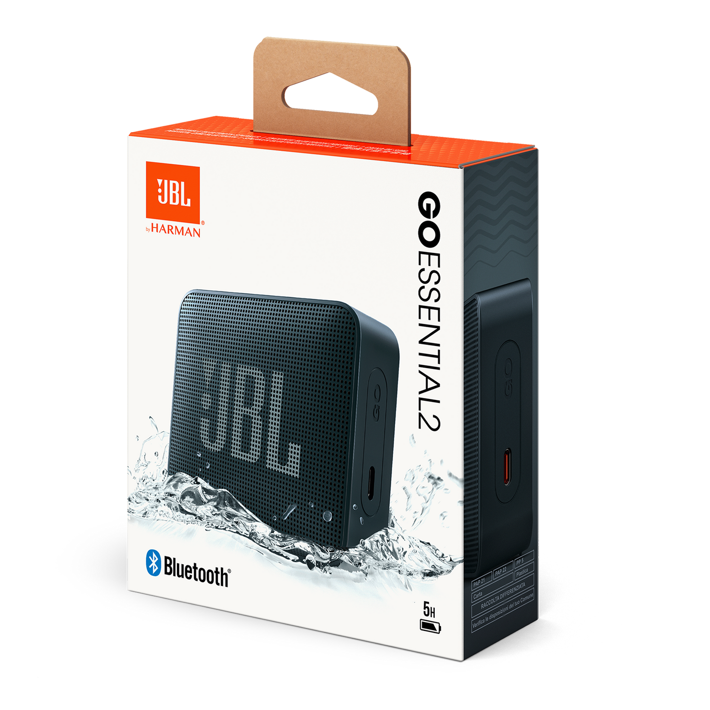 Tragbarer Bluetooth-Lautsprecher JBL Go Essential 2, 3.1W, Pro Sound, wasserdicht, Schwarz JBLGOES2BLKCN
