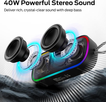 Monster S150 Plus Portable Bluetooth Speaker, 40W, TWS, RGB, Waterproof, Black