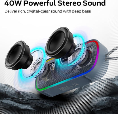 Tragbarer Bluetooth-Lautsprecher Monster S150 Plus, 40W, TWS, RGB, wasserdicht, Hellcreme