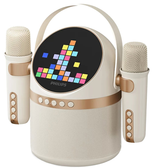 Philips Tragbarer Bluetooth-Lautsprecher, 10W, Karaoke, Beige TAS2509WT/00