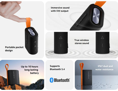 Tragbarer Bluetooth-Lautsprecher Xiaomi Sound Pocket, 5W, wasserdicht, schwarz QBH4269GL