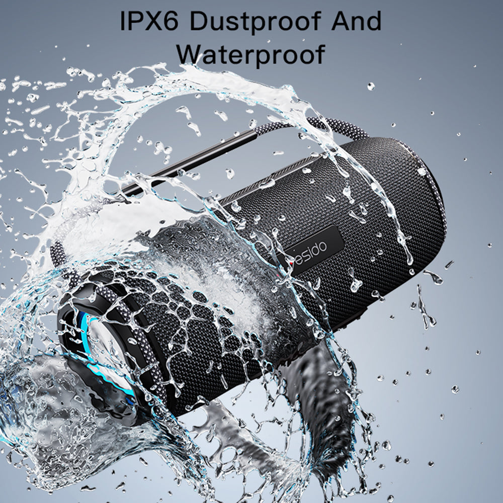 Tragbarer Bluetooth-Lautsprecher Yesido YSW11, 40W, RGB, wasserdicht, Schwarz