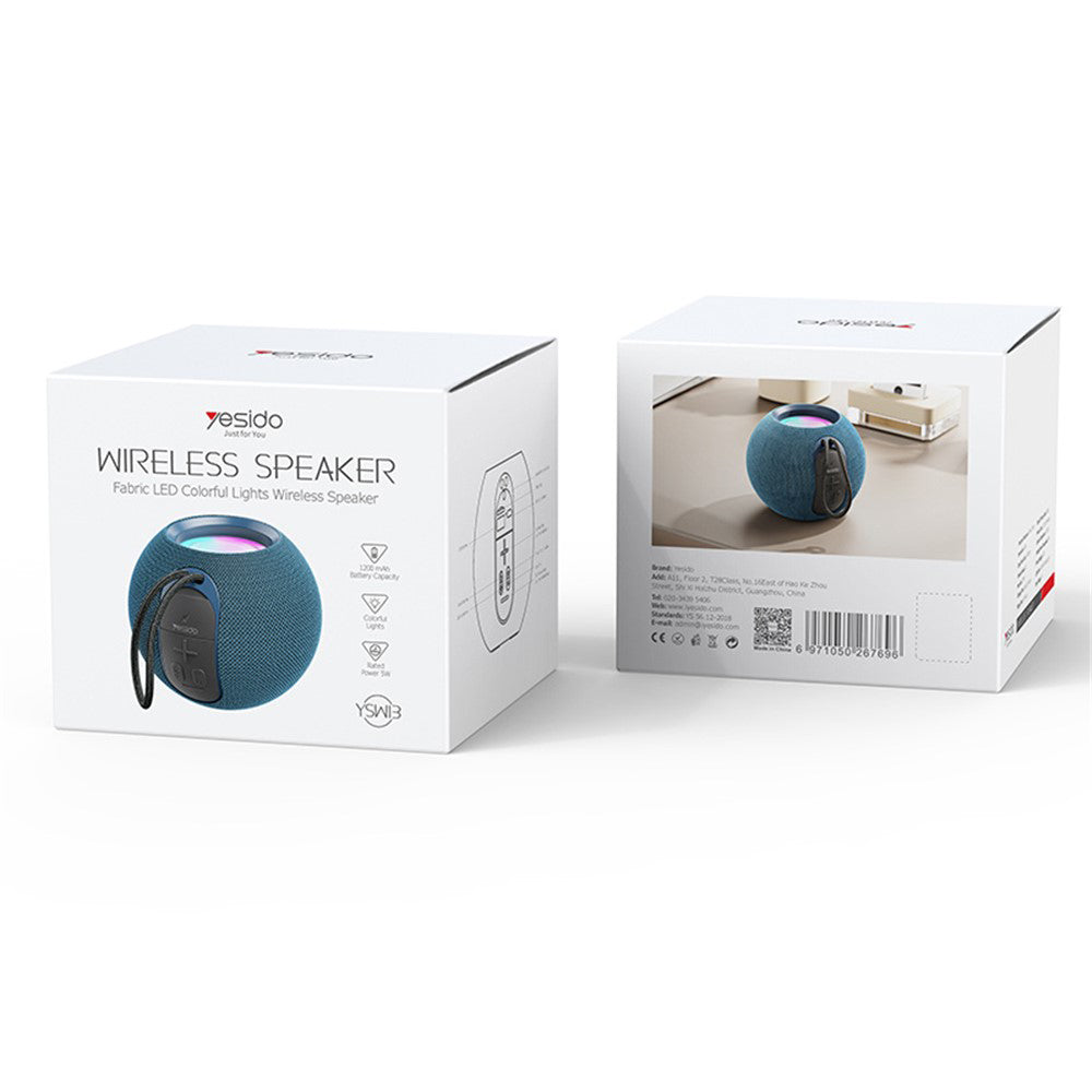 Tragbarer Bluetooth-Lautsprecher Yesido YSW13, 5W, RGB, Blau